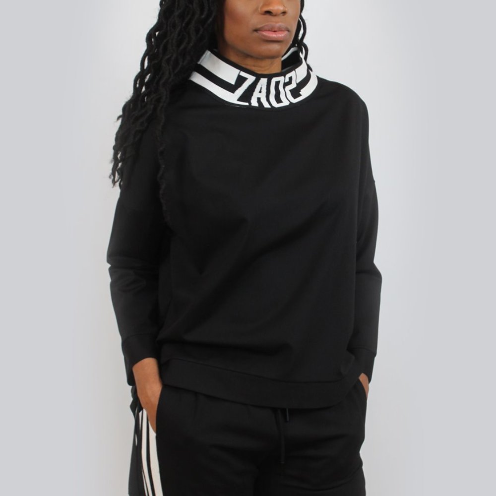 ZA02 sweatshirt with ribbon strings-SW20-117